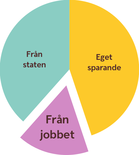 Cirkeldiagram över den del från jobbet som innehåller avtalspension